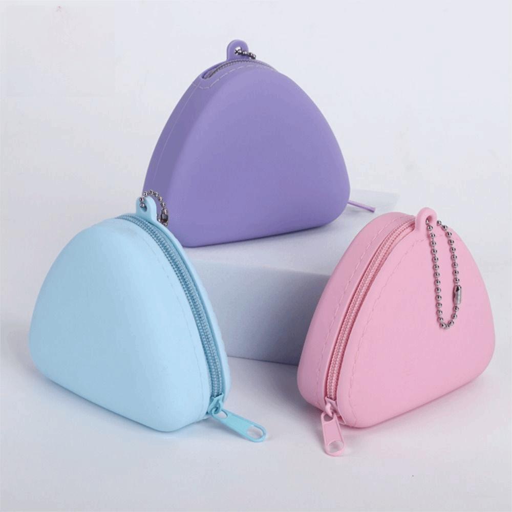 Candy Color Silicone Coin Holder Zipper Closure Earphone Bag Fashion Mini Coin Purse Portable Use