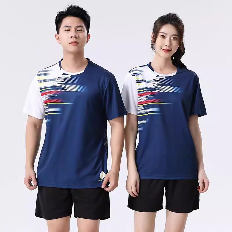 Quick-Dry Badminton Shirt Set Men Women Sportswear With Double Pockets Breathable Athletic Top