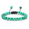 6mm Natural Stone Men Bracelets Charm Tiger Eye Black Beads Bracelet Braided Bangle Adjustable Charm Women Yoga Jewelry Pulseras