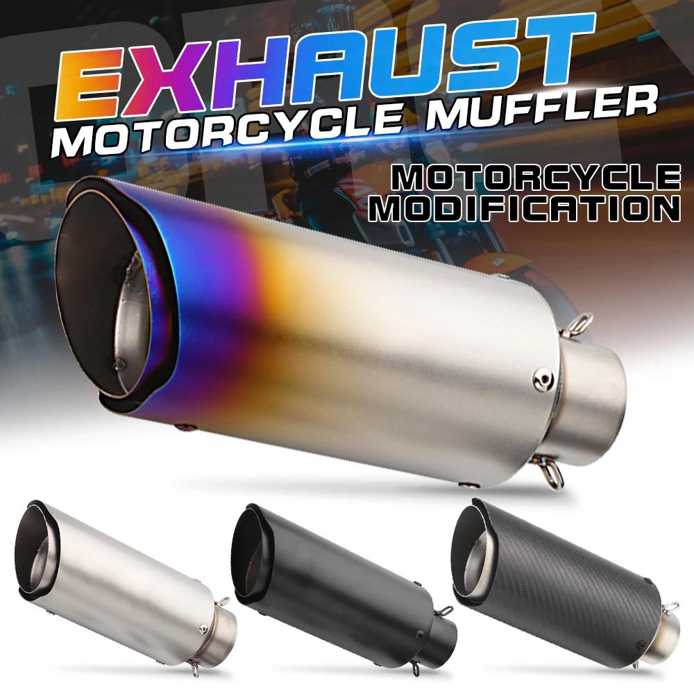 Universeller 51MM Motorrad Auspuff Doppelschicht Schalldämpfer Für R15 MT03 CBR650R ZX10R Z250 GSXS125 RSV4 S1000RR R1M TMAX560 ADV750