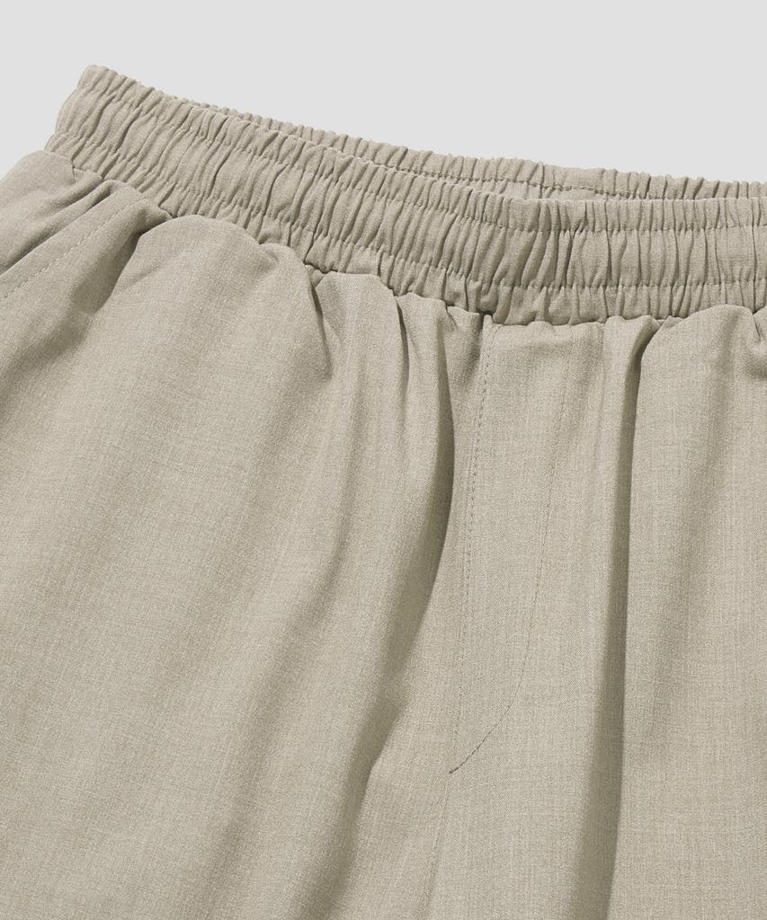 AGOD Wide Elastic Waist Slacks [Beige]