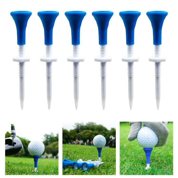 6Pcs Light Weight Plastic Golf Tees Step Down Golf Ball Holder with Soft Rubber Head Golf Practice Tool Easy to Use