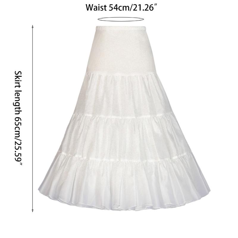 A-line Petticoat Crinoline Slips Wedding Accessories White Tutu Skirt 50s Vintage Puffy Underskirt for Lolita Costume