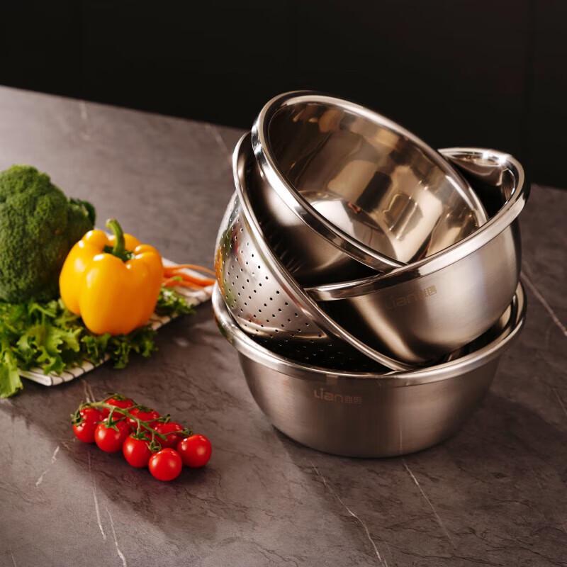 Stainless Steel Vegetable and Fruit Washing Basin Set