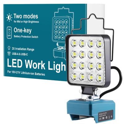 Tumemut LED Flutlicht, 58W, 5800LM, 16 ultrahelle LEDs, Wiederaufladbares Arbeitslicht, IP65 Wasserdicht und Staubdicht, Stromausfall & Niederspannung