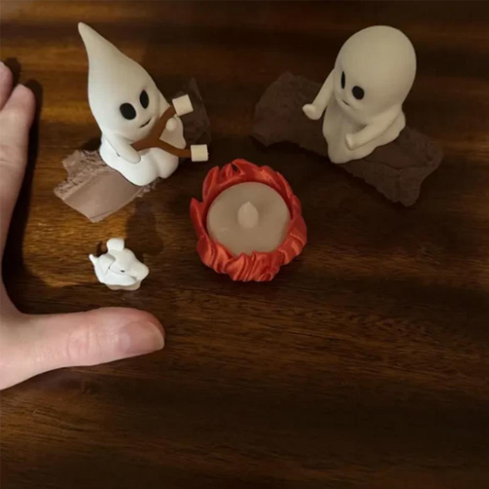 1Set Led Glowing Ghost Campfire Gathering Night Light For Halloween Decorations