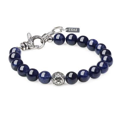 8mm Sodalite Fleur De Lis Good Luck Bracelet Prayer Beads Bracelet [Coai]
