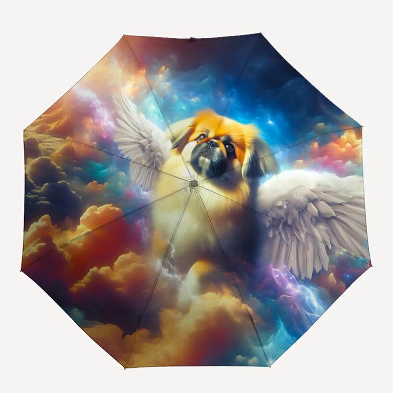 

1pc Angel Dog Wings Automatic Folding Umbrella - Portable Collapsible 8-Rib Umbrella for All Seasons yy251119148