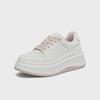 Tata Women's White Whale Sneakers, Thick Sole, Lace-Up