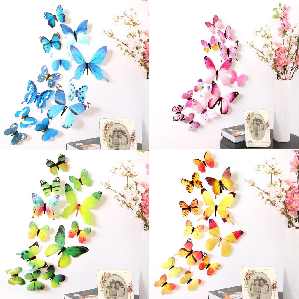 Atemberaubende 12 Stück 3D-Schmetterlings-Wandaufkleber für lebendige DIY-Raumdekoration und Dekor