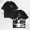 Attack on Titan Eren Jager T-Shirt Anime Vintage Y2k Gewaschenes Oversized Tee Top Sommer Kurzarm Baumwollkleidung