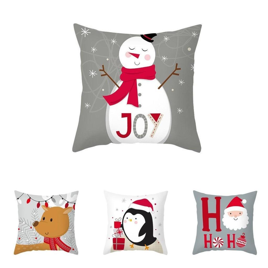 Luxurious Peach Skin Velvet Christmas Cushion Cover With Charming Santa Claus Print For Home