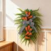 Easter Carrot Wreath, Window Display Hanging Decoration, Holiday Plant Vine Ring, Easter Decoration, Holiday Scene Craft.