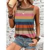 Summer Simple Striped 3D Print Tank Tops Women Fashion Streetwear Oversized O-Neck Vest Off Shoulder Sleeveless Woman Camisole