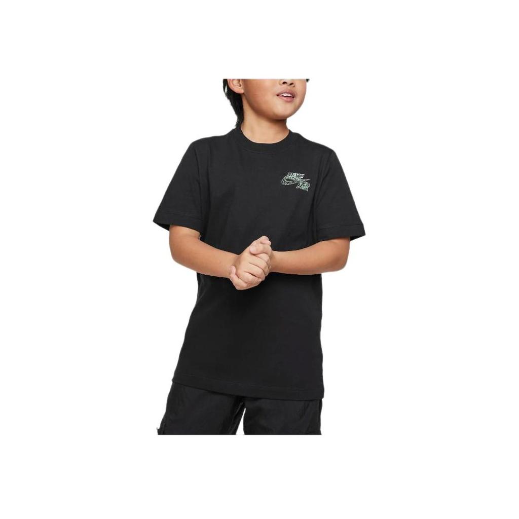 Nike Sportswear Logo Print Short Sleeve T-Shirt Kids Tops Black FD0845010