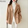 Women Casual Turn Down Collar Long Sleeve Thin Cardigan Trench Coats