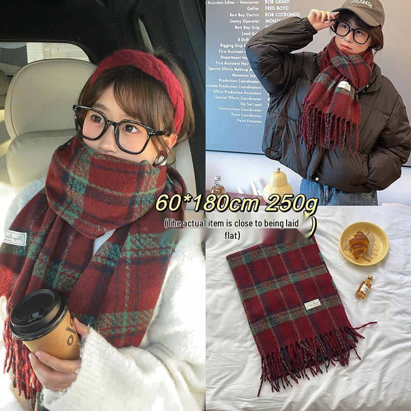 Festive Collection: Red Scarves & Imitation Cashmere Shawls - Cozy Winter Gifts & Soft Neck Warmers