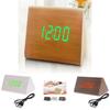 Elegant Imitation Wood Led Display Alarm Digital Triangular Desk Clock With Thermometer