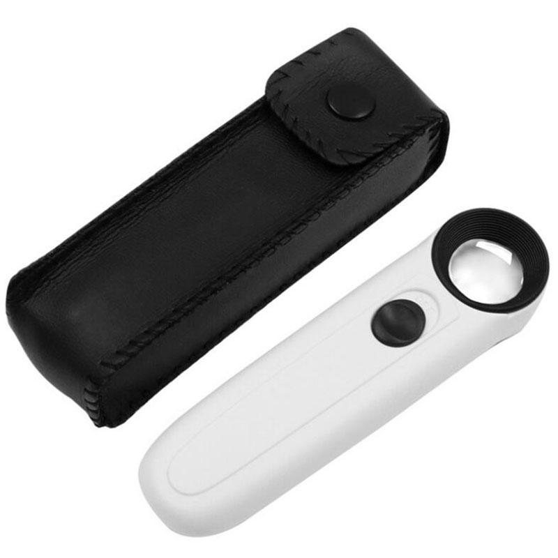 

40-кратна ручна лупа зі світлодіодним підсвічуванням Кишенькове збільшувальне скло Портативна збільшувальна лупа з підсвічуванням для огляду коштовностей Pack of 1