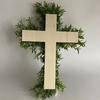 Easter Wreath Cross Door Sign Christian Floral Easter Decor for Front Door Porch
