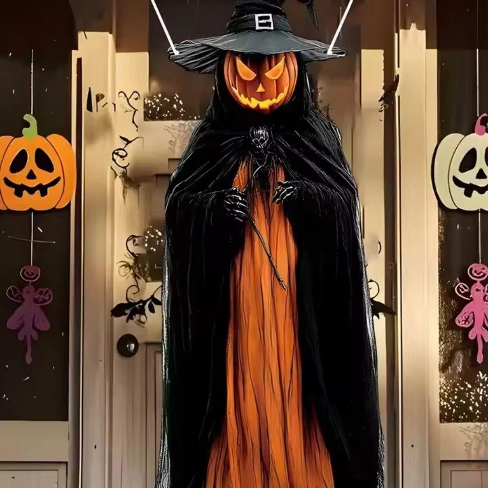 Realistic Pumpkin Man Background Cloth Halloween Hanging Decorations Halloween Party Decorations