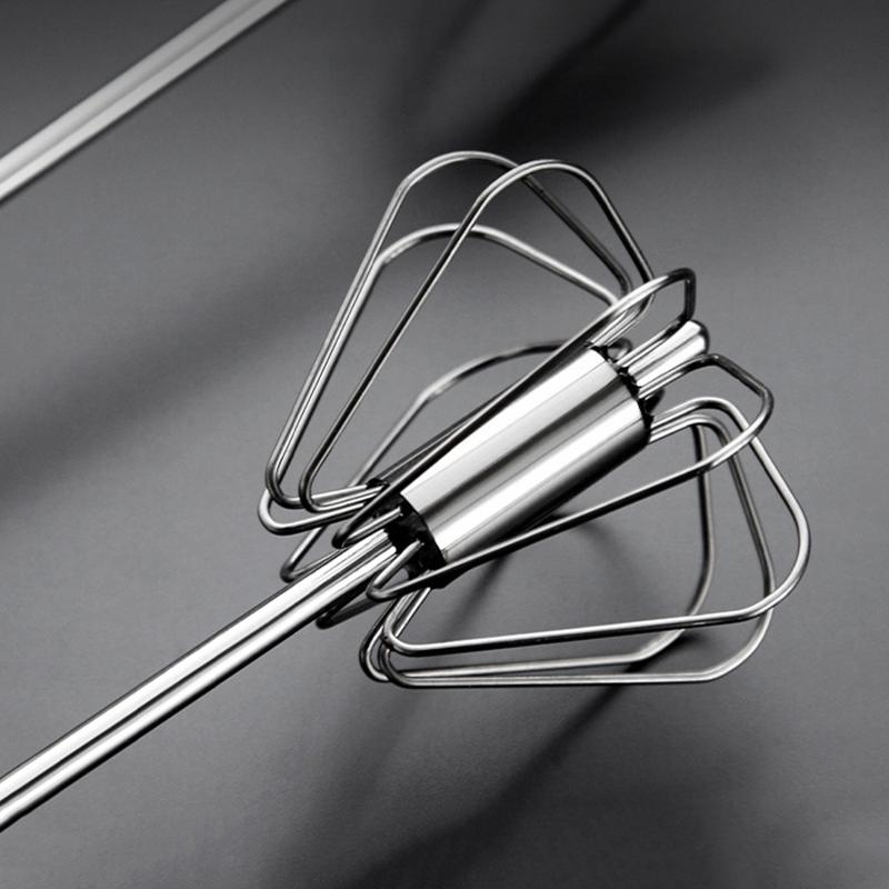 304 din oțel inoxidabil pentru ouă, tel, semiautomat, bătător de ouă, mixer manual de mână, auto-întoarcere, agitator de ouă, accesorii de bucătărie, ustensile pentru ouă