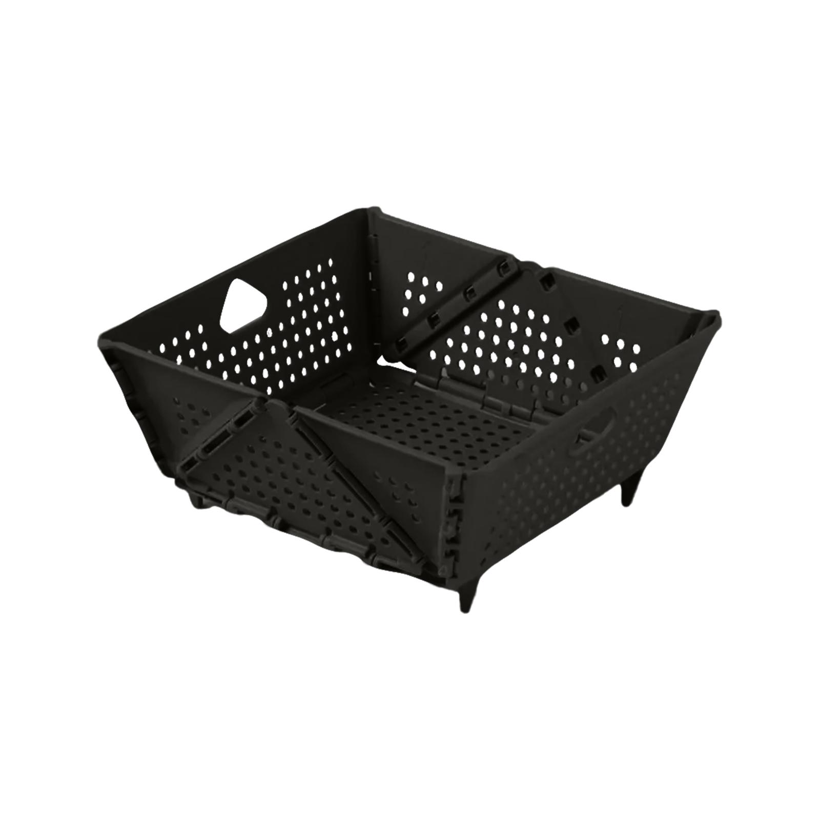 

Drain, Basket, Multifunctional Foldable Fruit Basket, Home Kitchen Washing Basket One Size чёрный