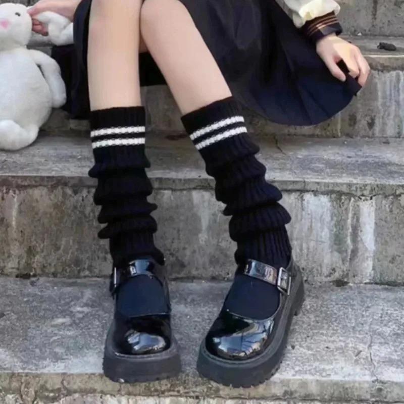 Gestrickte lange Beinwärmer Lolita JK Stiefelmanschetten Süße Cosplay Socken für Mädchen Frauen