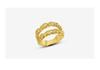 European Hammered Texture 18k Gold Titanium Steel Double Layer Index Finger Ring