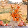 Fall Artificial Flower Bouquet with Thanksgiving Velvet Pumpkin Maple Leaves Wheat Ears for Home Tabletop  Dining Room  Decor