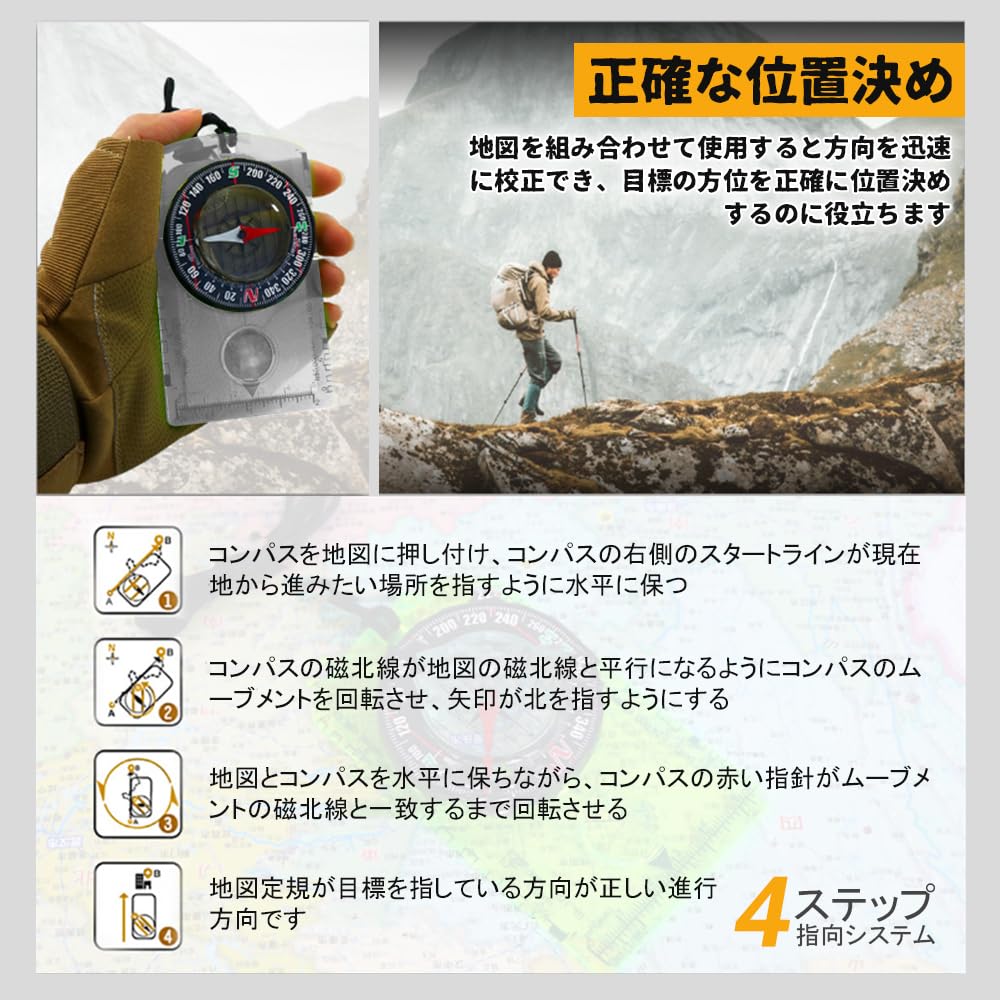 Direction Magnet, Compass, Direction Magnetic Needle, with Scale Ruler, Accurate