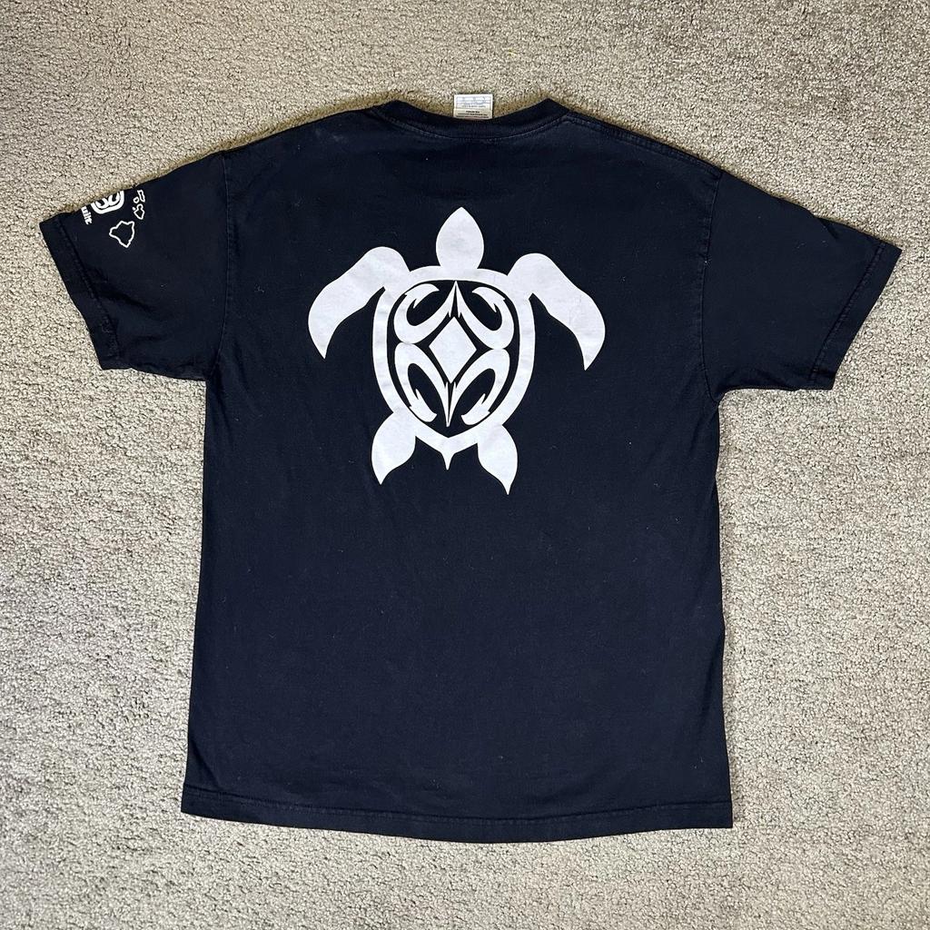 Vintage Y2K Maui Built Hawaii Tribal Surf Wear Turtle T-shirt Board Tee Size L