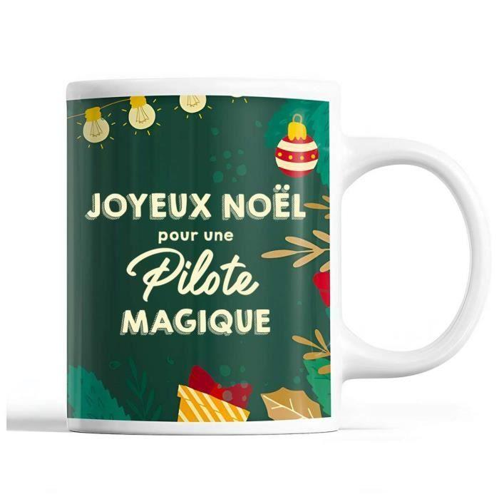 Mug - Noël Pilote Femme - Green - 325 Ml - Dishwasher & Microwave
