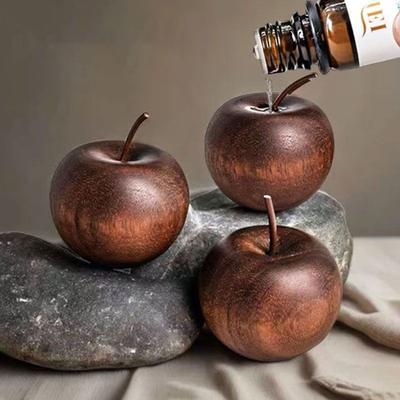 Mini Wooden Fruit Shaped Essential Oil Diffuser Portable Air Freshener Rustic Car Aromatherapy Diffuser for Car Home Bedroom Office Desktop