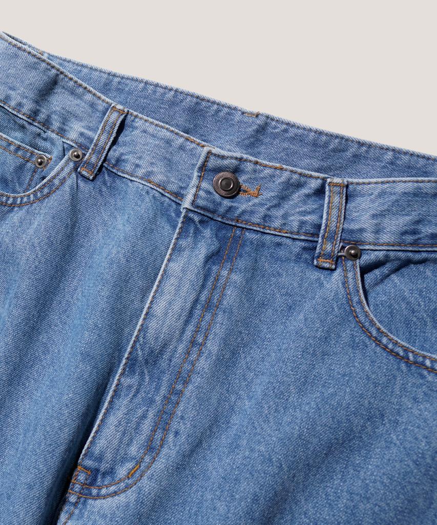 PERSTEP Washed Tapered Denim Pants Mid Blue Ozlp4701