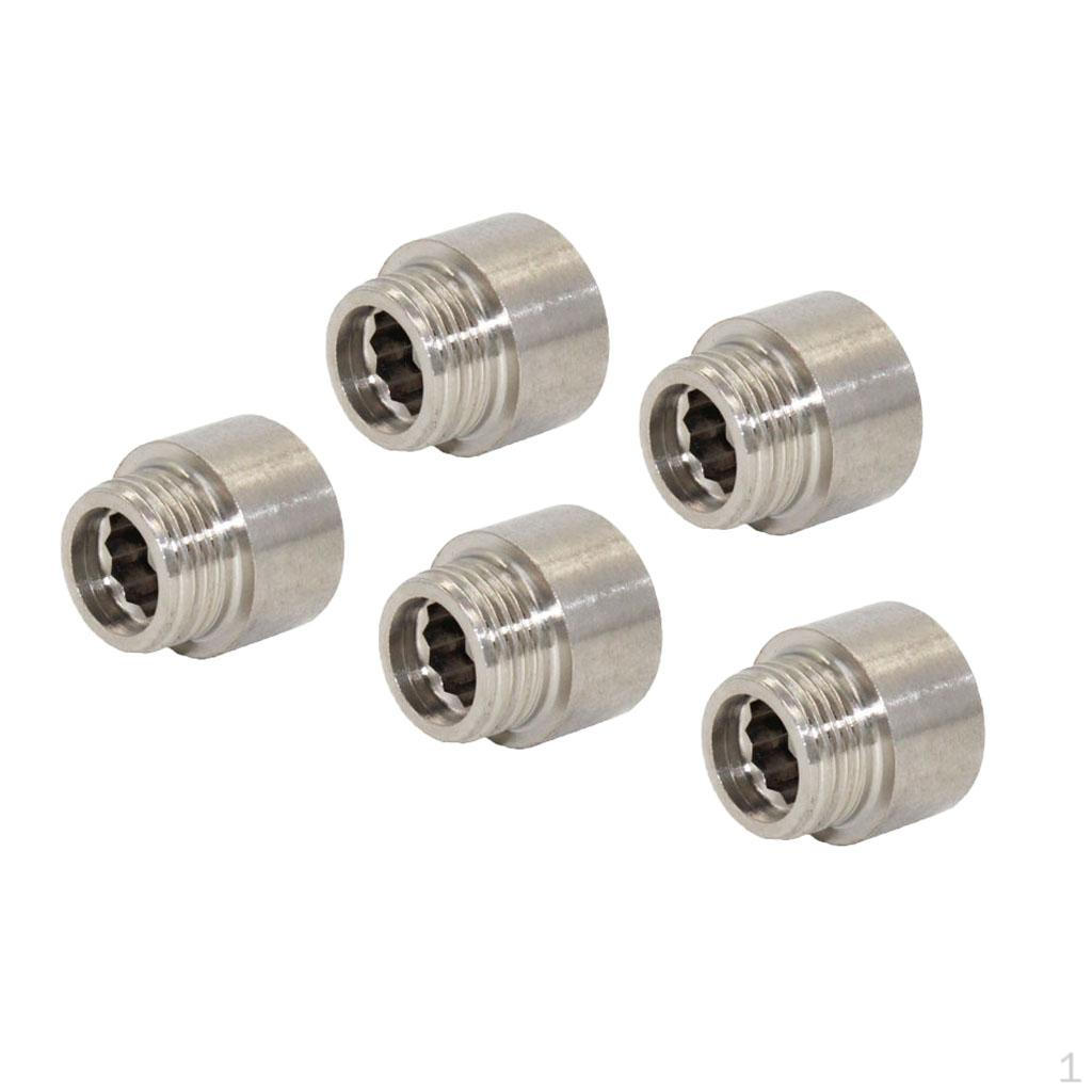 5 Pieces Double Ended Stainless Steel Expansion Connector Adapter