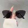 Vintage Cat Eye Sunglasses Women  Fashion Mirror Outdoor Casual Shades Retro Trendy Luxury Brand Design Sun Glasses