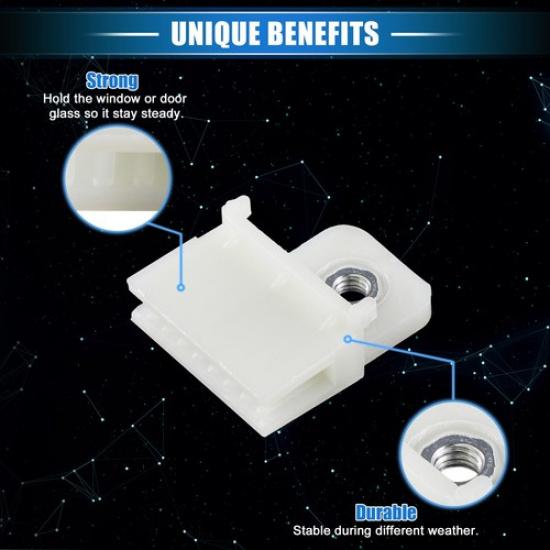 FOOUR Car Glass Channel Retainer Clips White Universal