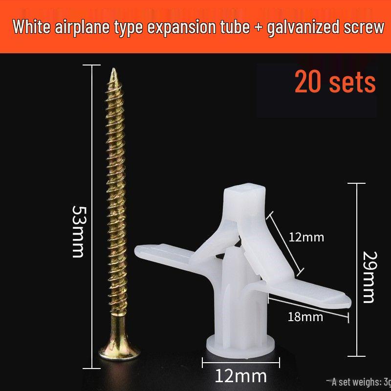 Gypsum Board Self-Tapping Expansion Screw and Plug Set