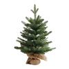 Artificial Mini Christmas Tree Small Xmas Pine Tree with Burlap Base Tabletop Green/Snow Flocked Christmas Tree for Indoor Table Centerpiece
