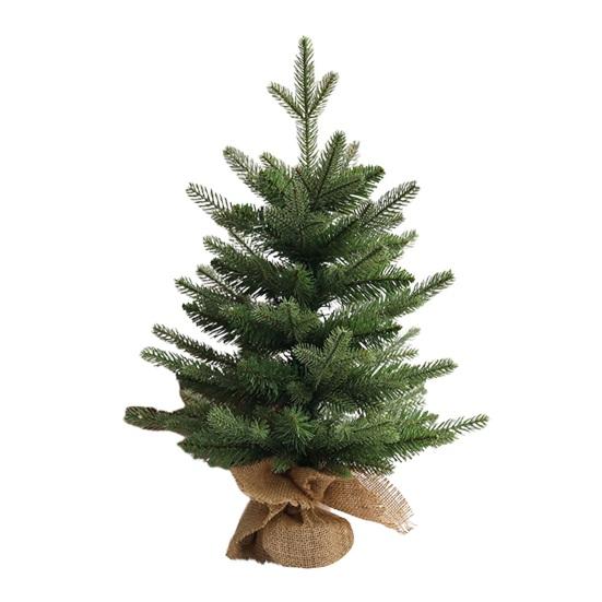 Artificial Mini Christmas Tree Small Xmas Pine Tree with Burlap Base Tabletop Green/Snow Flocked Christmas Tree for Indoor Table Centerpiece