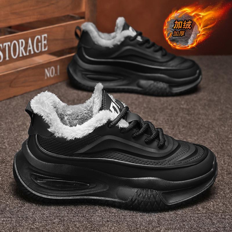 

Хлопковые туфли мужские 2024 зимние теплые ветрозащитные с начесом утолщенные повседневные спортивные туфли на платформе мужские трендовые большие размеры для папы 39