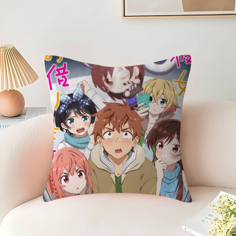 Anime R-Rent-A-Girlfriend Pillow Cushion Cover Pillowcase Living Room Sofa Home Decor Customized
