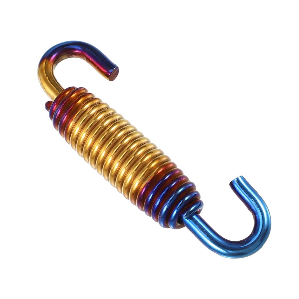 uxcell Motorcycle Exhaust Pipe Spring Stainless Steel Exhaust Pipe Spring Hook Retrofit Accessories 58mm Gold Tone Universal 2pcs