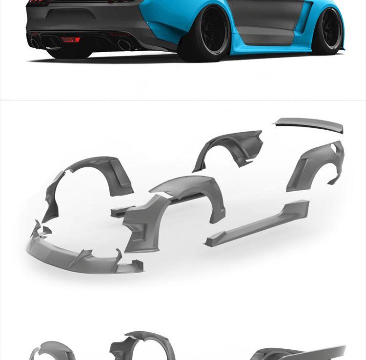 Compatible with 2015-2017 Ford Mustang: Clinched Wide Body Kit Wheel Arch Fender Spoiler.