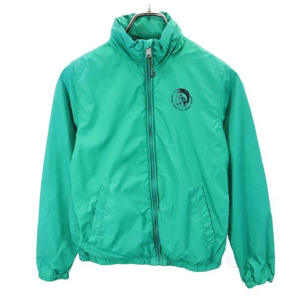 DIESEL Back logo print Nylon Zip hoodie 10 Green system Kid's Used