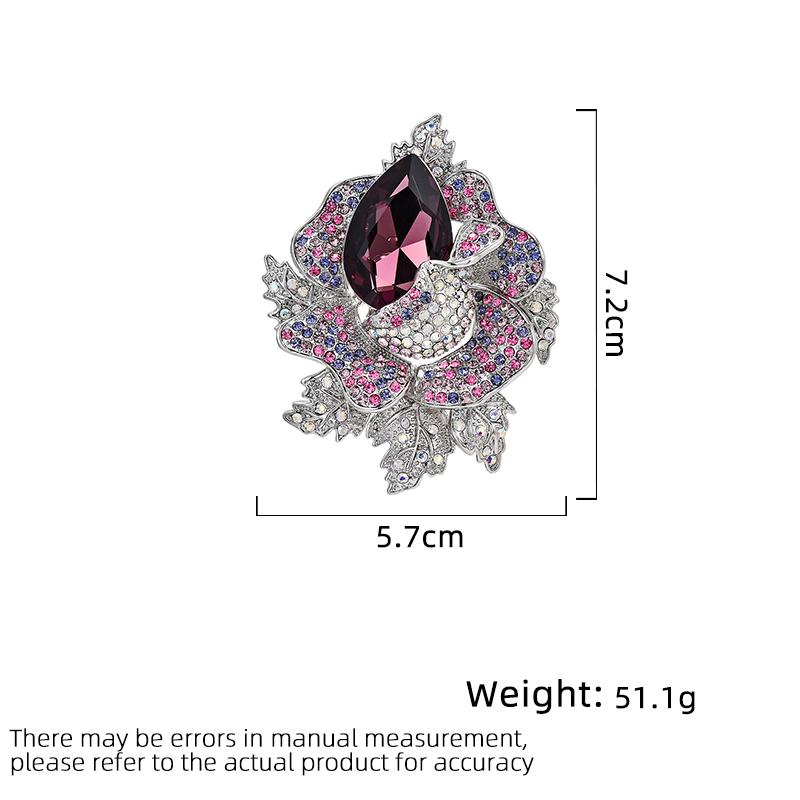 Women's Light Luxury Design Elegant Inlaid Zircon Tassel Flower Brooch Fashionable And Versatile Niche Design Brooch