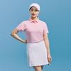 Challenger Women'S Poly Pique Contrast Collared Short Sleeve T-Shirt Light Pink