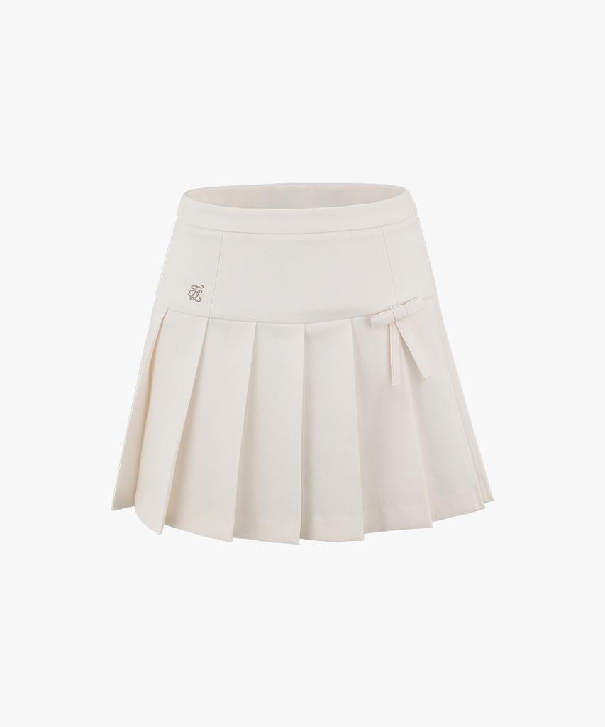 FAIRLIAR GOLF Ribbon Pleated Culottes (Ivory)