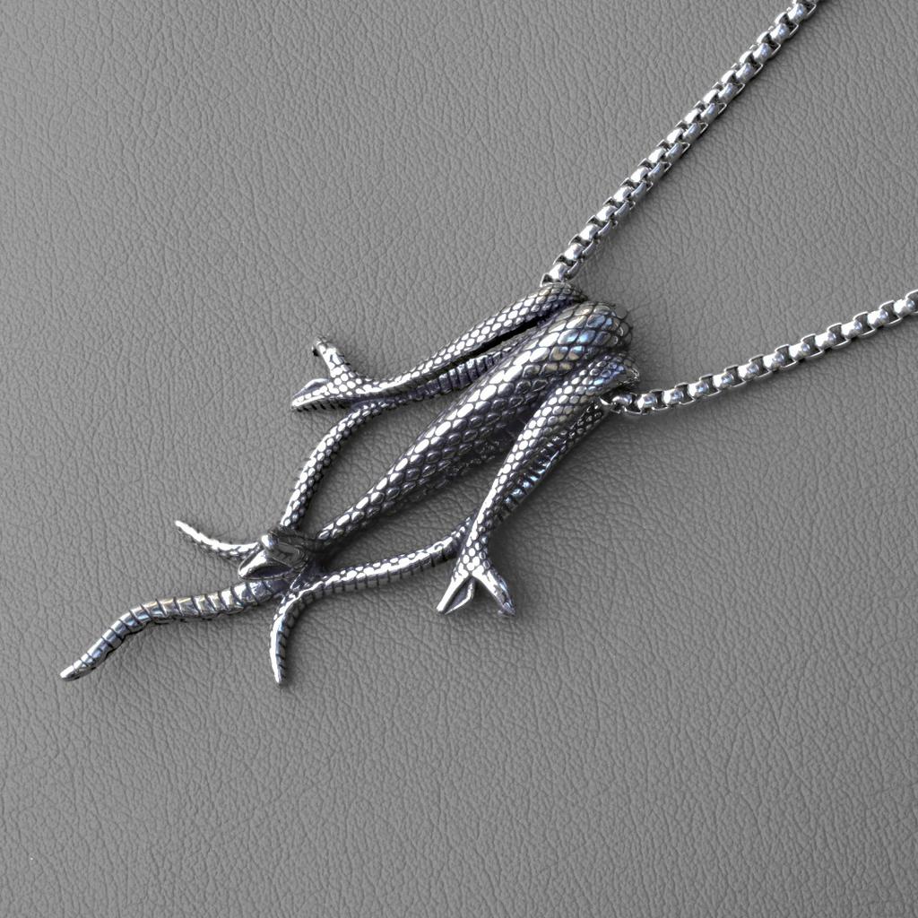 Titanium Steel Snake Necklace, Mamba Snake Snake Necklace Pendant, Retro Rock Titanium Steel Necklace Decoration